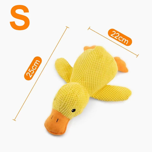 Cartoon Yellow Duck Dog Toy S/M/L Plush Companion Sleeping Ducks Bite Resistant Teeth Grinding Sound Relief Duck Sound Pet Toys